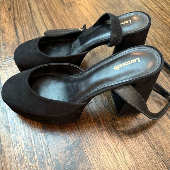 Larroude Ari Ankle Strap Platform Heels - Picture 2 of 8